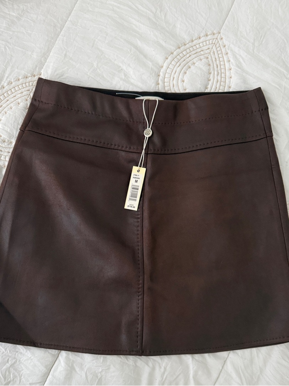 Max Studio Brown Faux Leather Mini Skirt